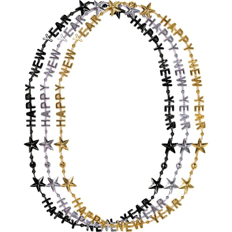 Bulk Pack of 6 Happy New Year Letter Necklace