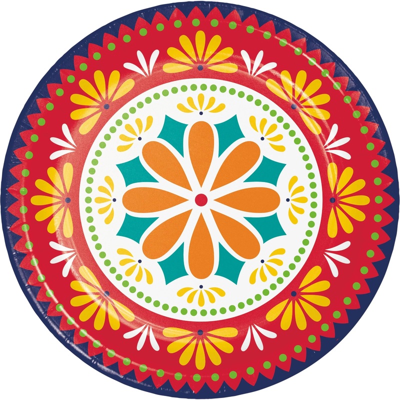 Bulk Pack of 24 Fiesta Pottery 7" Paper Dessert Plates
