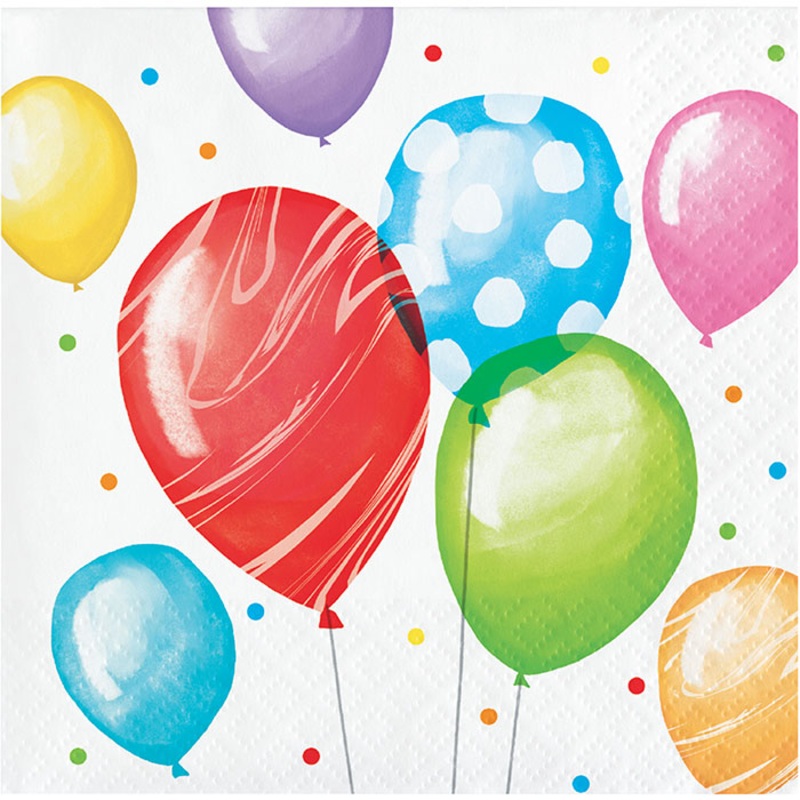 Bulk Pack of 48 Balloons Bash Beverage Napkins