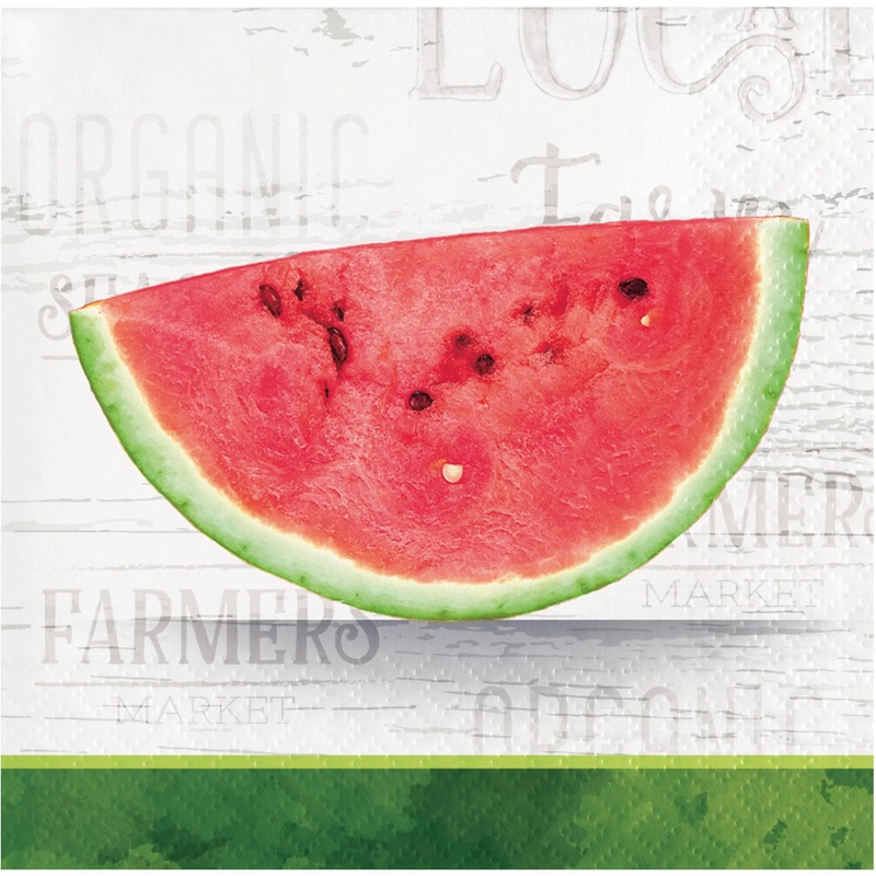 Bulk Pack of 48 Farm Fresh Watermelon Beverage 2Ply Napkins
