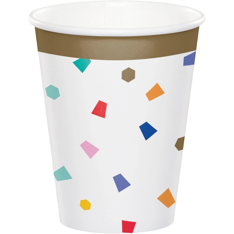 Bulk Pack of 16 Birthday Confetti Hot/Cold Cups 9Oz