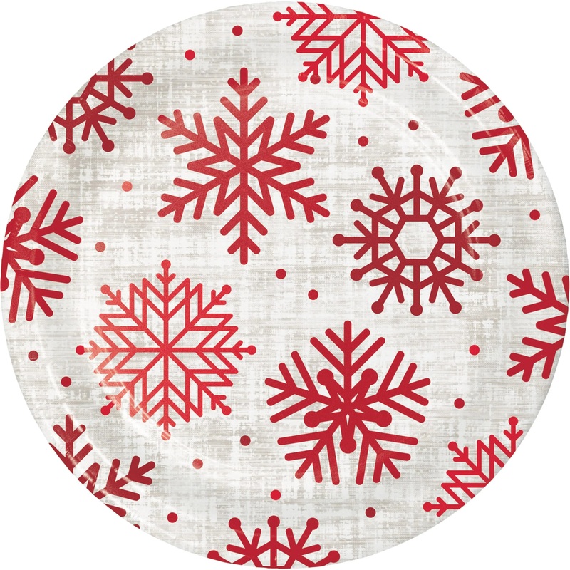 Bulk Pack of 24 Let It Snow 7" Dessert Plates