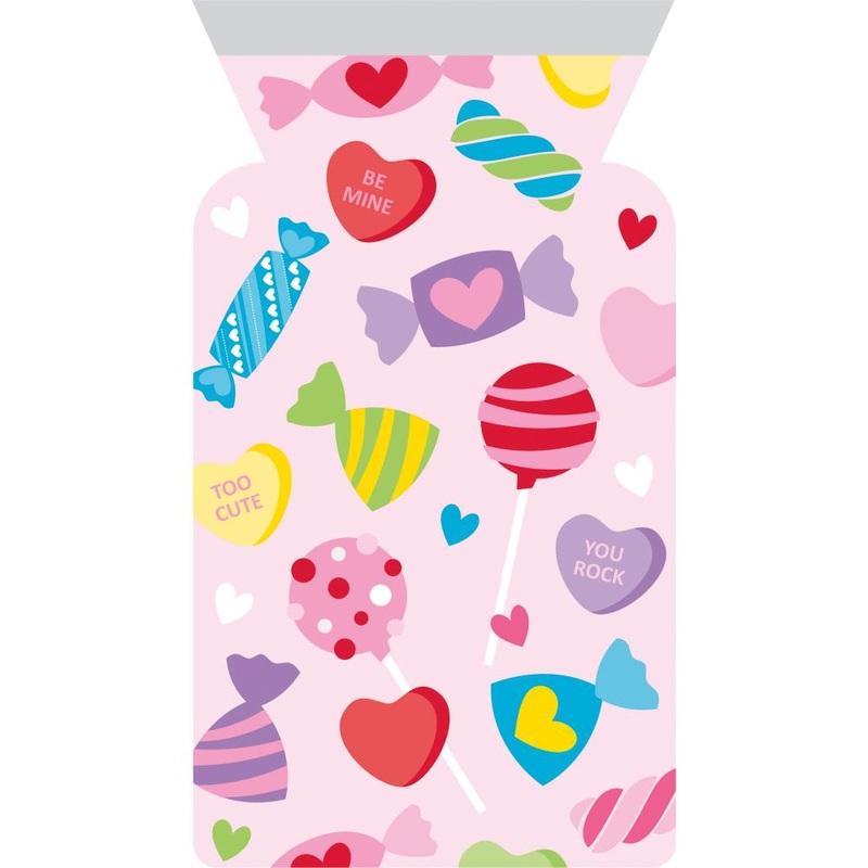 Bulk Pack of 24 Valentine Treats Cello Bag w/Zipper