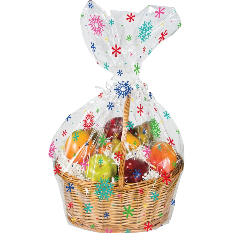 Bulk Pack of 3 Snowflake Basket Bag
