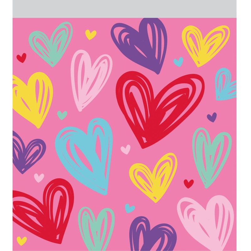 Bulk Pack of 30 Multicolor Valentines Sandwich Bags w/ Zipper