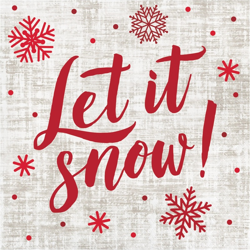 Bulk Pack of 32 Let It Snow 2Ply Luncheon Napkins