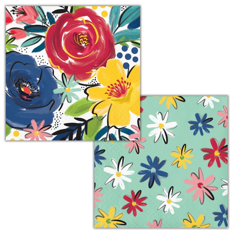 Bulk Pack of 48 Bountiful Blooms 2ply Beverage Napkins