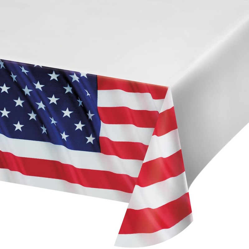 Bulk Pack of 2 Stars & Stripes Paper Tablecovers, 54"x102"