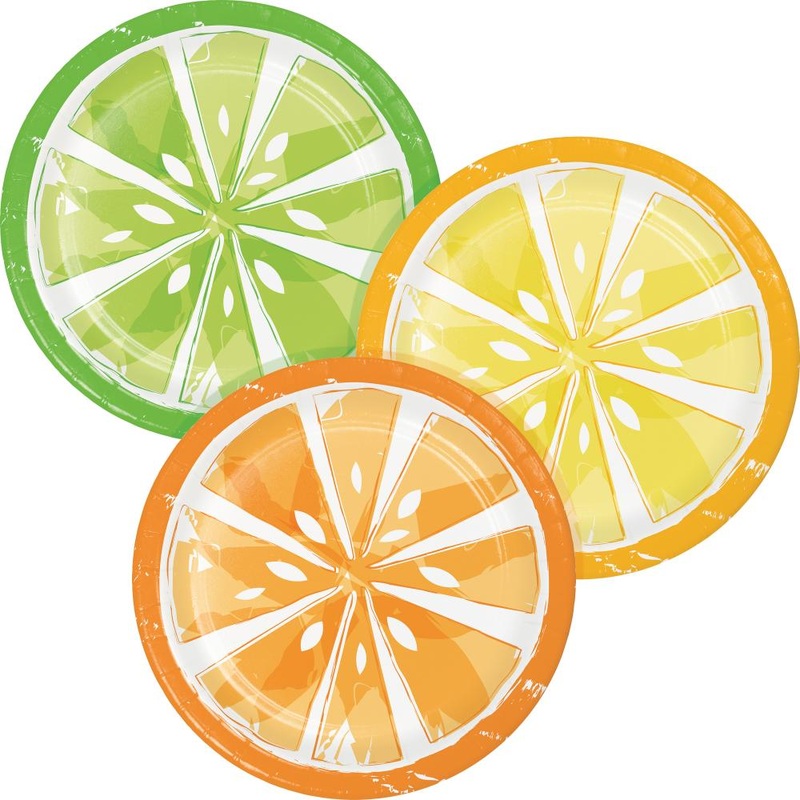 Bulk Pack of 24 Tutti Frutti Paper 7" Dessert Plates