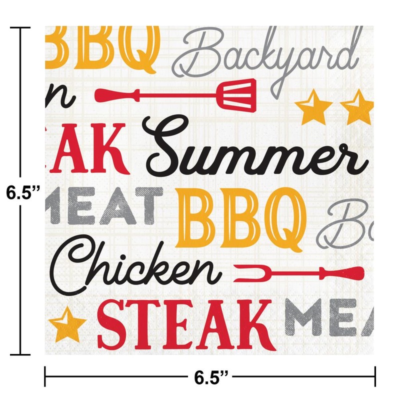 Bulk Pack of 32 BBQ Gingham 2 Ply Luncheon Napkins