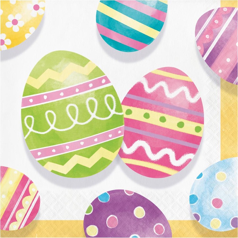 Bulk Pack of 32 Eggsciting Easter Luncheon Napkins