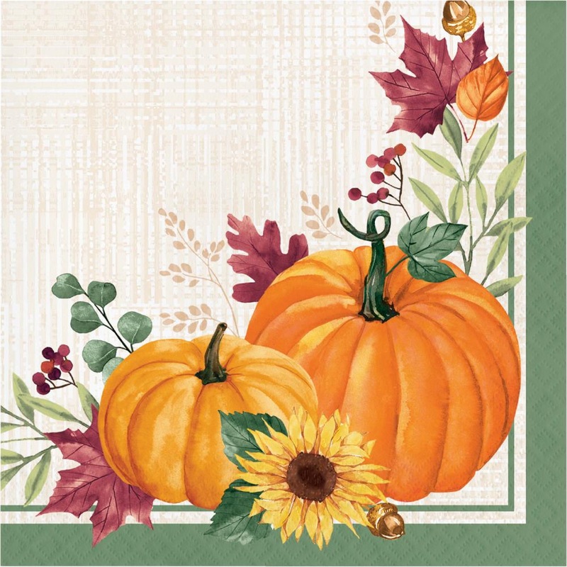 Bulk Pack of 32 Harvest Wishes Luncheon Napkins