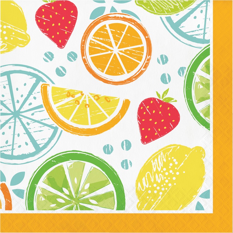 Bulk Pack of 32 Tutti Frutti 2 Ply Luncheon Napkins