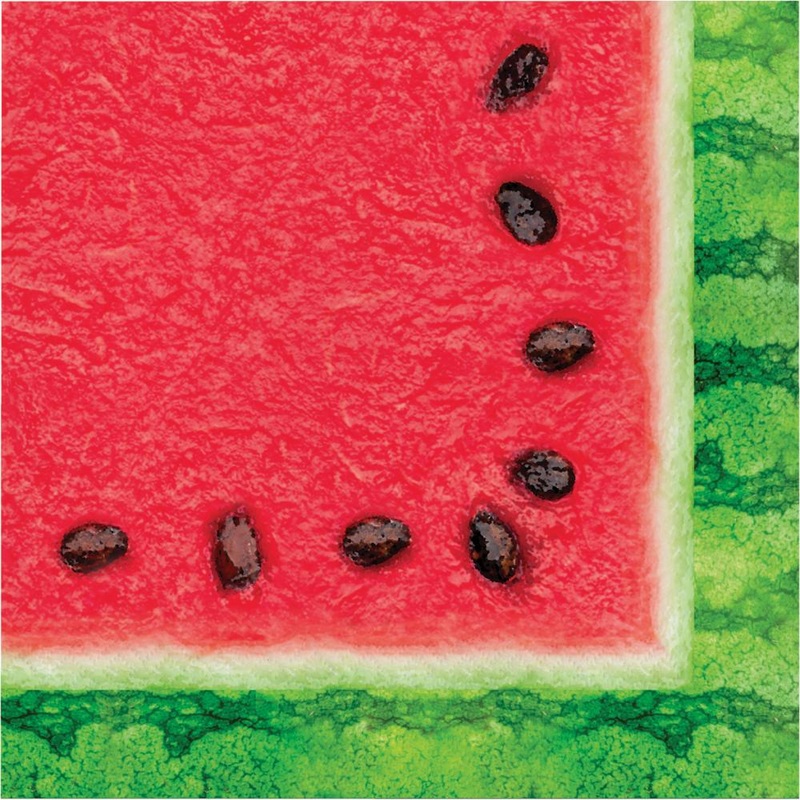 Bulk Pack of 32 Watermelon Wow 2 Ply Luncheon Napkins
