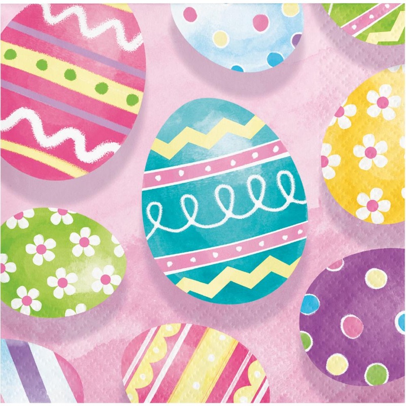 Bulk Pack of 48 Eggsciting Easter Beverage Napkins