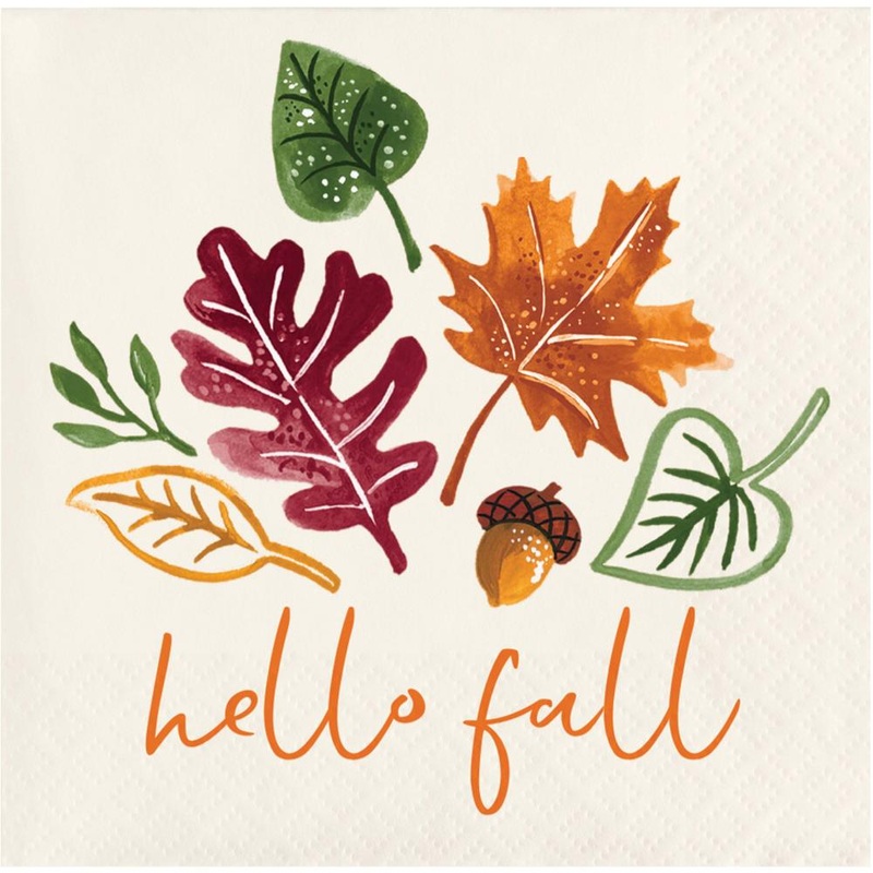 Bulk Pack of 48 Fall Festivities Beverage Napkins