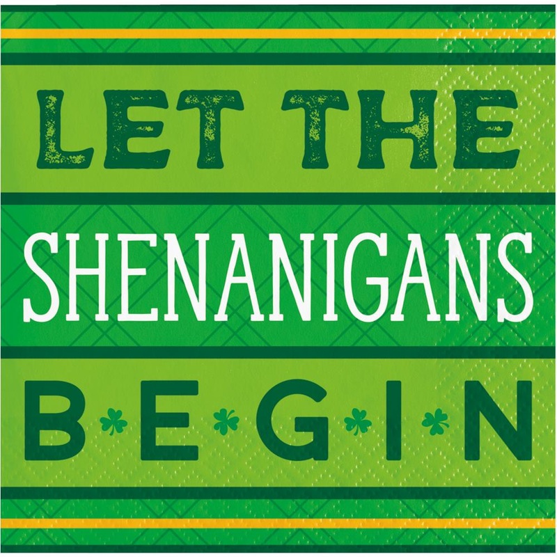 Bulk Pack of 48 Shamrock & Roll Shenanigans 2 Ply Beverage Napkins