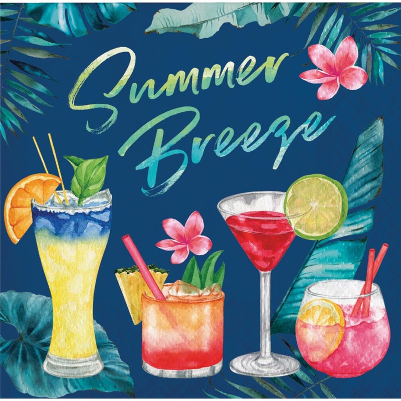 Bulk Pack of 48 Summer Breeze Beverage Napkins
