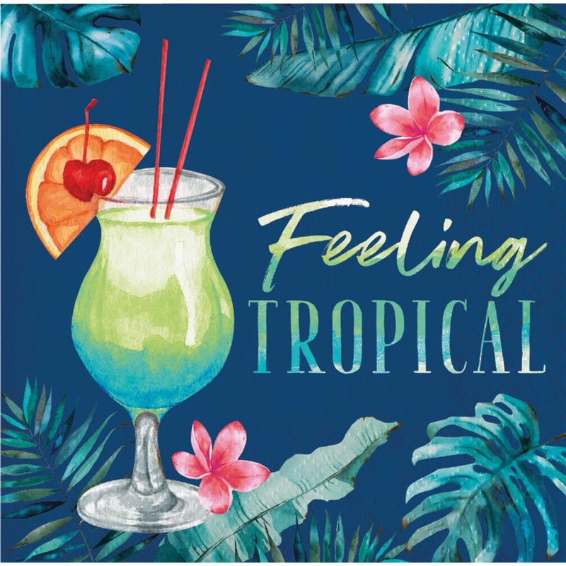 Bulk Pack of 48 Summer Breeze Feeling Tropical Beverage Napkins