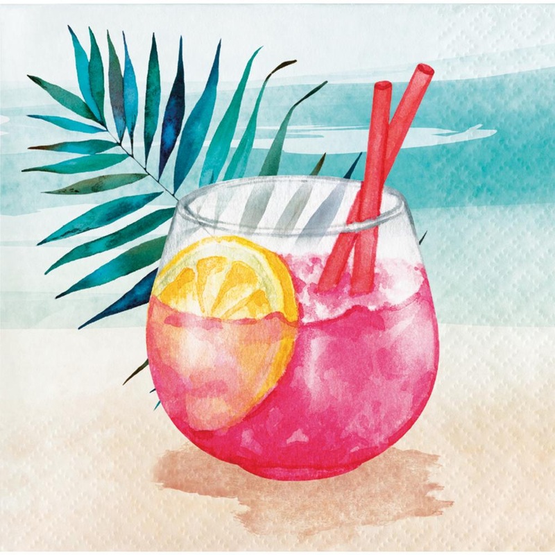 Bulk Pack of 48 Summer Breeze Sangria Beverage Napkins
