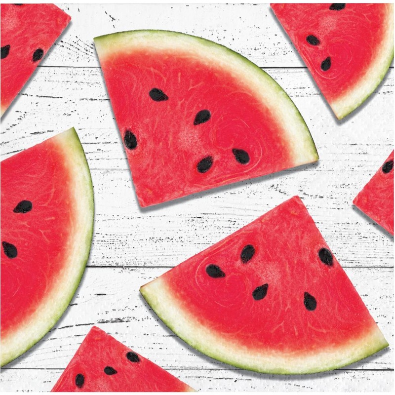 Bulk Pack of 48 Watermelon Wow 2 Ply Beverage Napkins