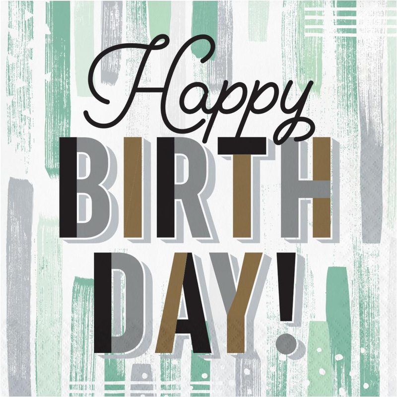 Bulk Pack of 32 Minted Milestone Happy Birthday Lunch Napkins