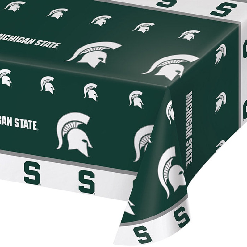 Bulk Pack of 2 Michigan State Spartans Plastic Table covers, 54"x108"