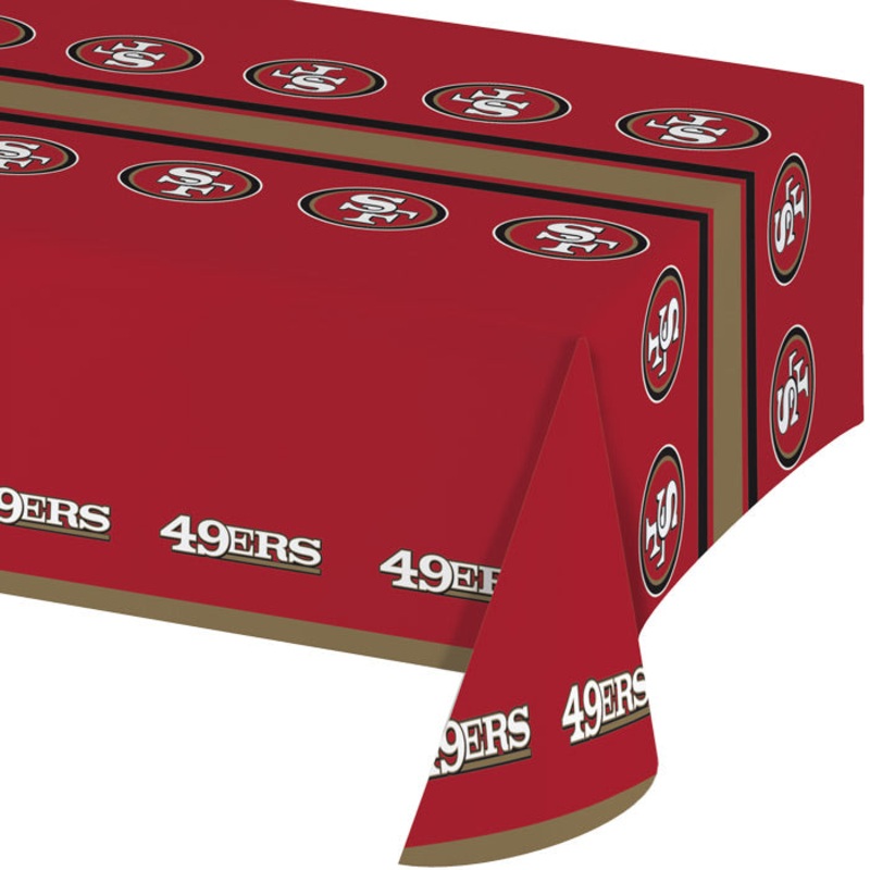 Bulk Pack of 2 San Francisco 49ers Plastic Table covers, 54" x 102"