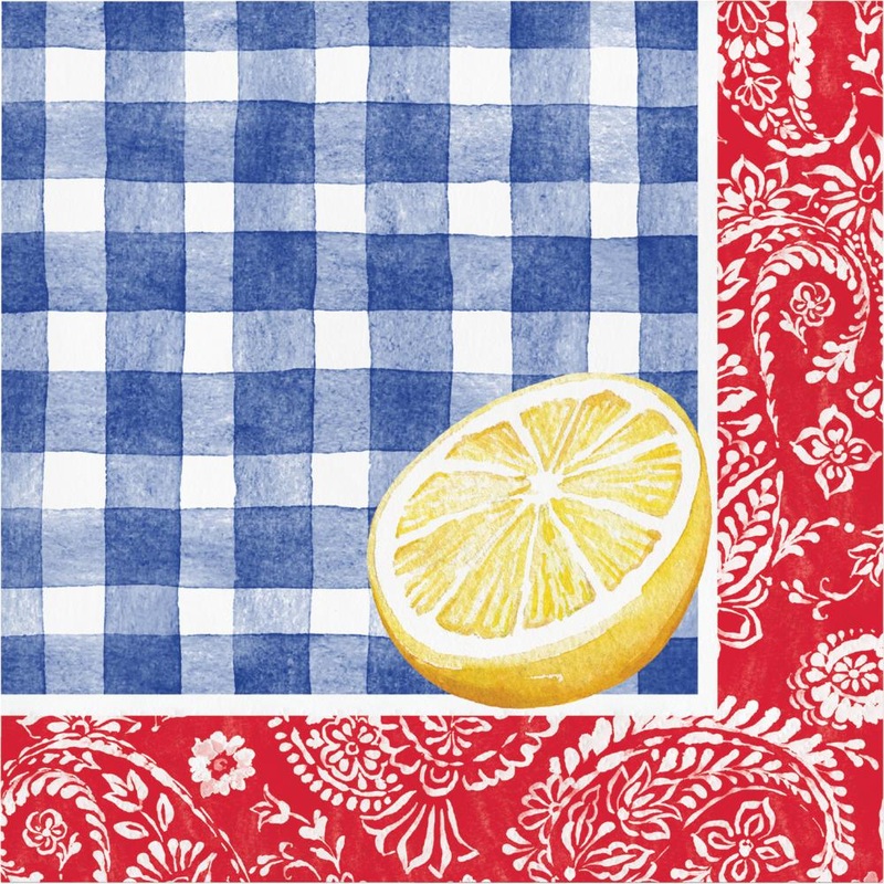 Bulk Pack of 32 Picnic Paisley & Plaid 2 Ply Luncheon Napkins
