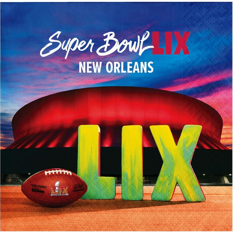 Bulk Pack of 32 Super Bowl LIX 2 Ply Beverage Napkin