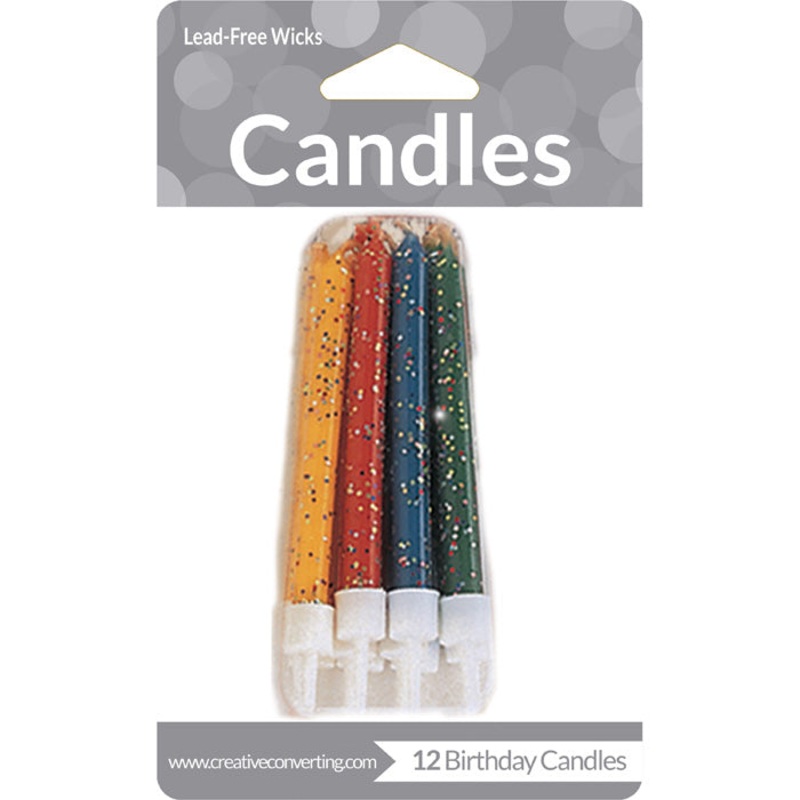 Bulk Pack of 36 Assorted Glitter Candles