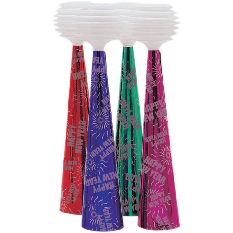 Bulk Pack of 4 New Year's Eve 10.75" Party Horn