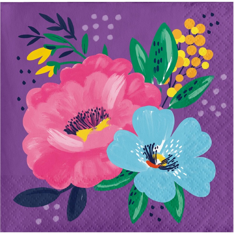 Fresh Florals Easter Beverage Napkin (16/Pkg)