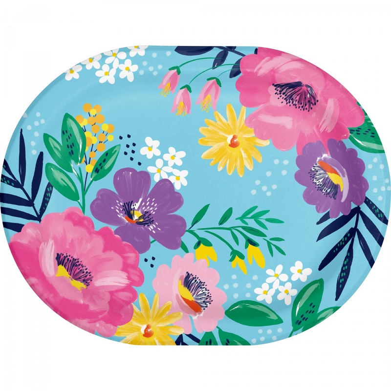Fresh Florals Easter Oval Platter (8/Pkg)
