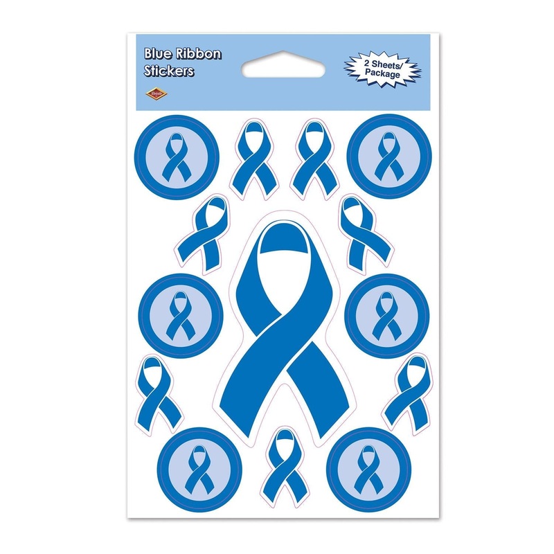 24 Pack Beistle Blue Ribbon Party Stickers