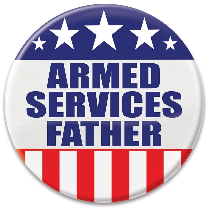 6 Pack Beistle Armed Services Father Button
