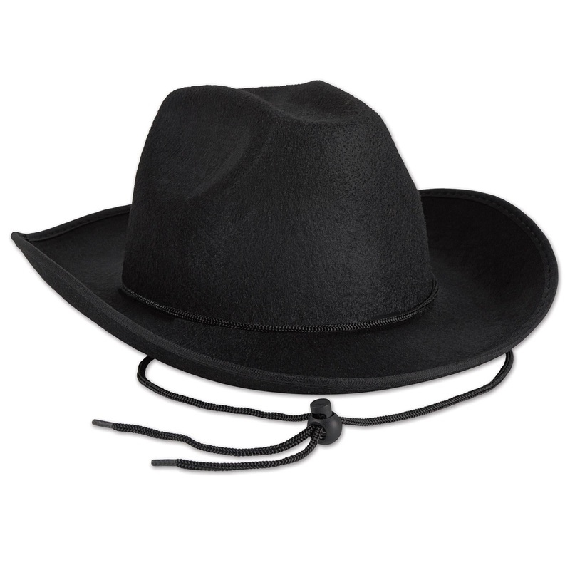 6 Pack Beistle Black Felt Cowboy Hat
