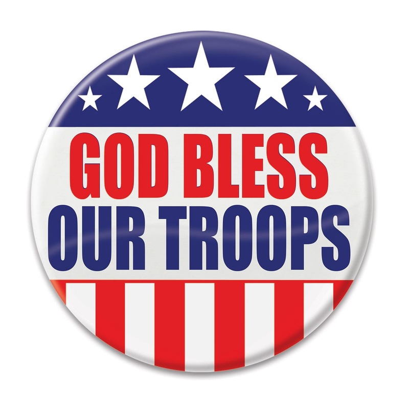6 Pack Beistle God Bless Our Troops Button