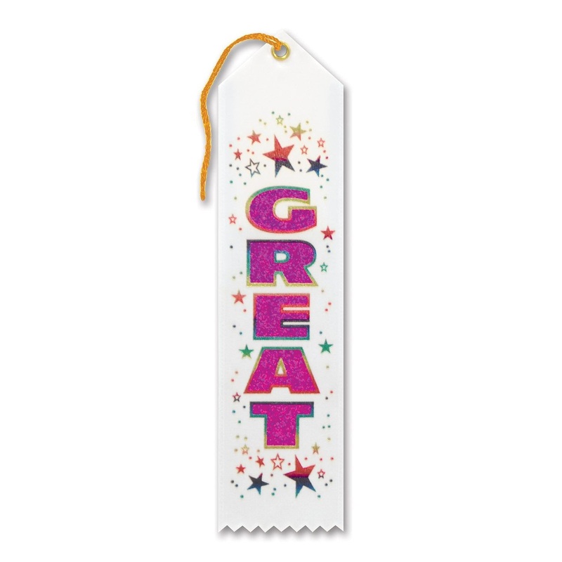 6 Pack Beistle Great Award Ribbon