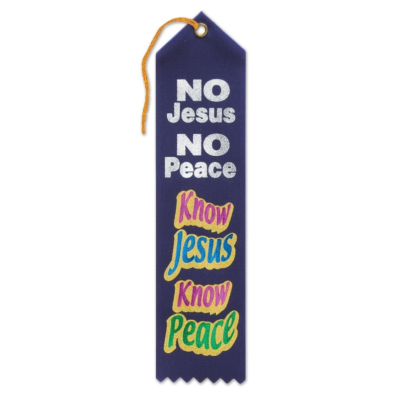 6 Pack Beistle Know Jesus Know Peace Ribbon