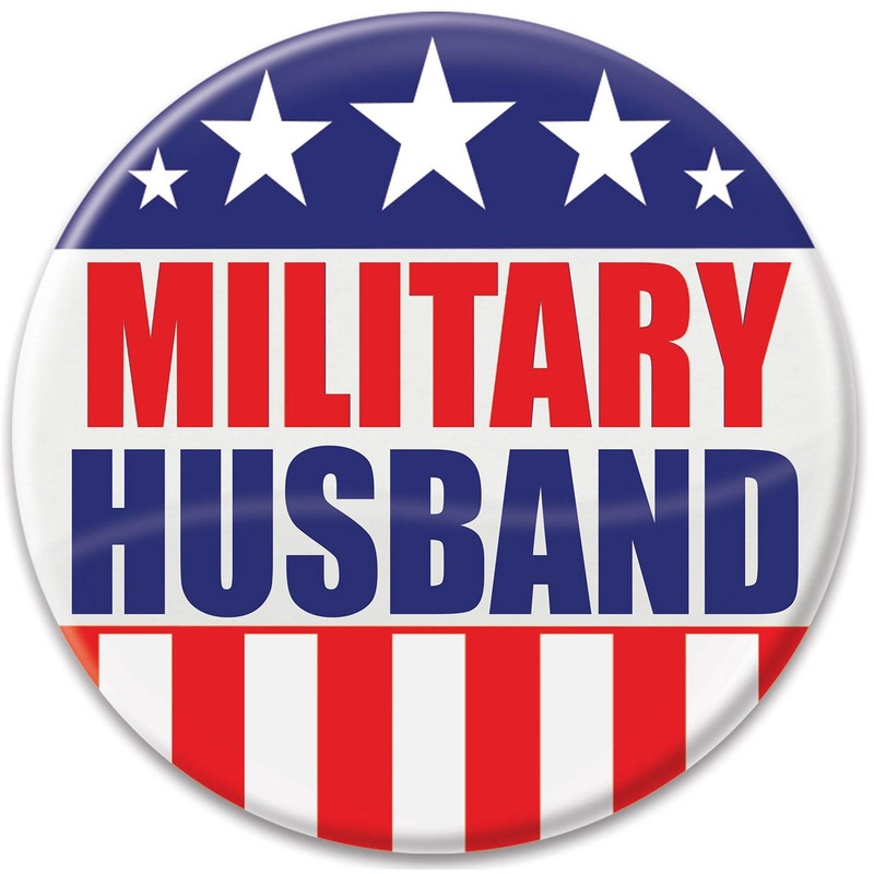 6 Pack Beistle Military Husband Button