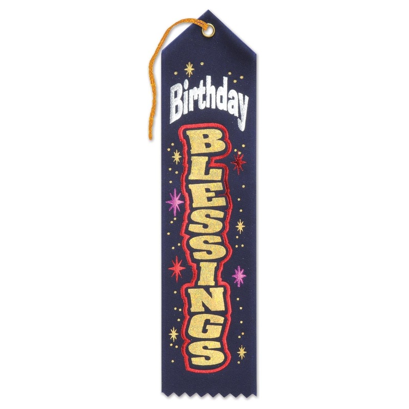 6 Pack Beistle Navy Birthday Blessings Ribbon