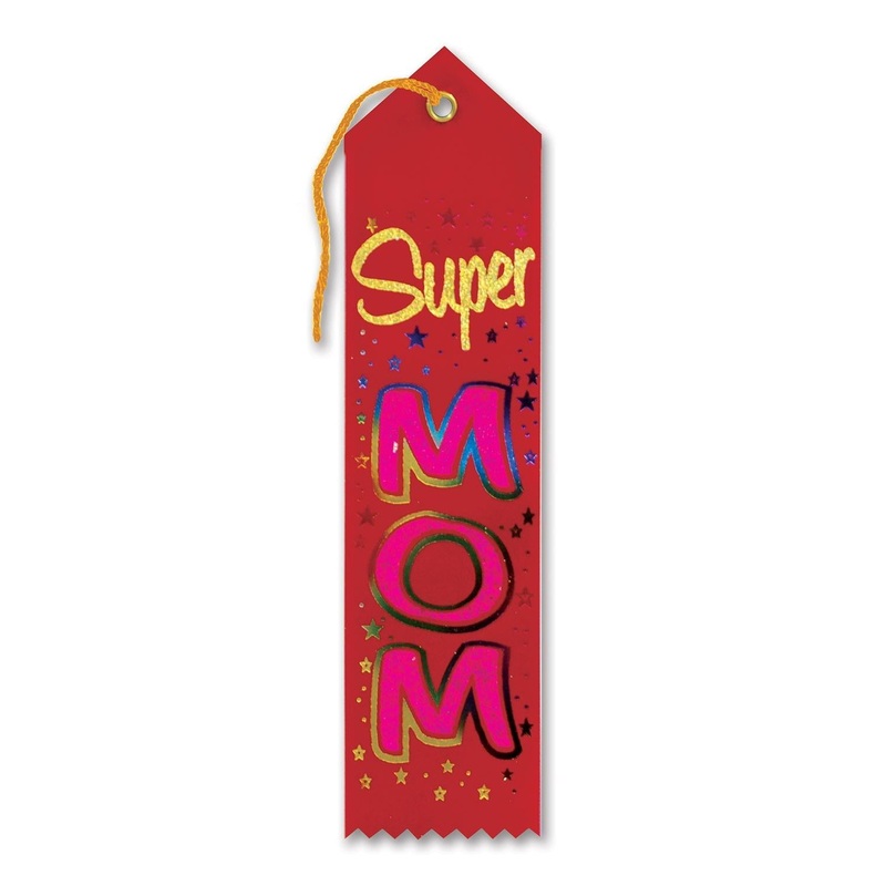 6 Pack Beistle Super Mom Mother's Day Award Ribbon