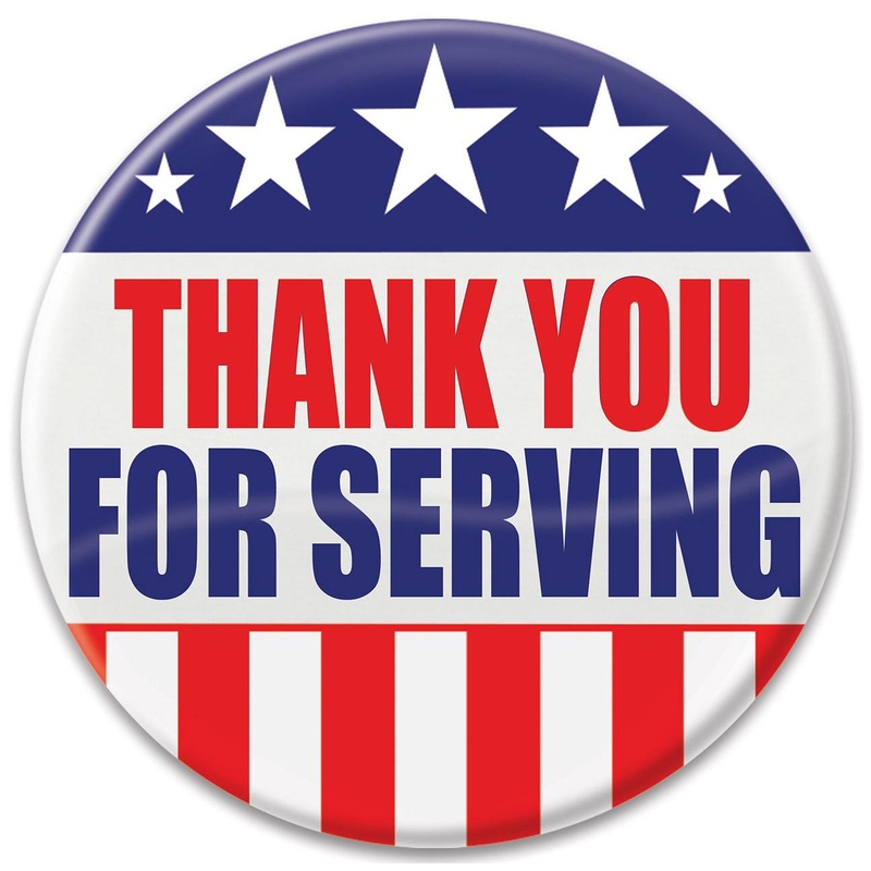 6 Pack Beistle Thank You For Serving Button