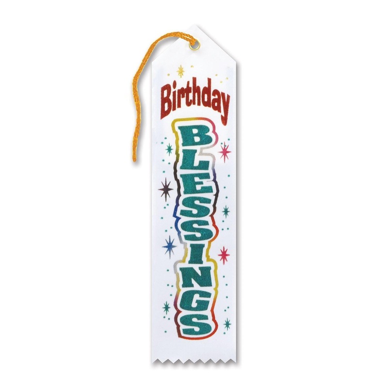 6 Pack Beistle White Birthday Blessings Ribbon