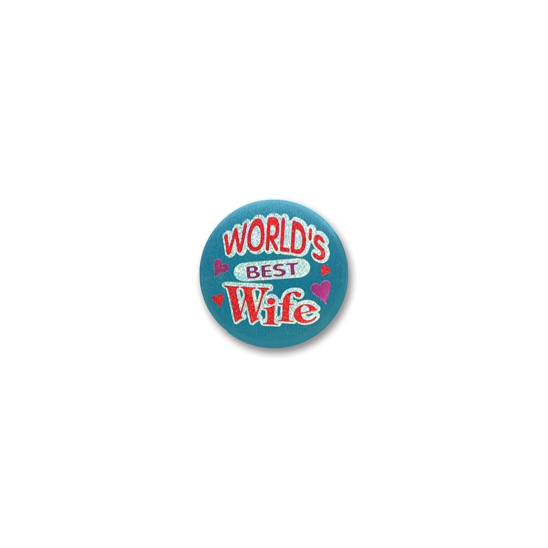 6 Pack Beistle World's Best Wife Mother's Day Satin Button