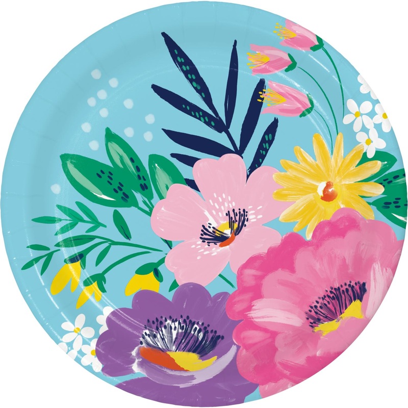 Fresh Florals Easter 6.75" Paper Dessert Plate (8/Pkg)