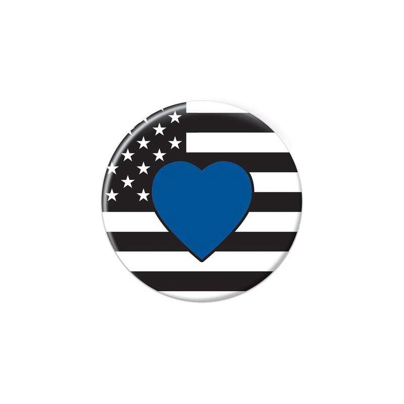 6 Pack Beistle Blue Heart Button