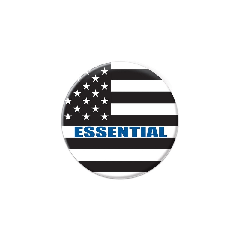 6 Pack Beistle Essential Personnel Button Black/White/Blue