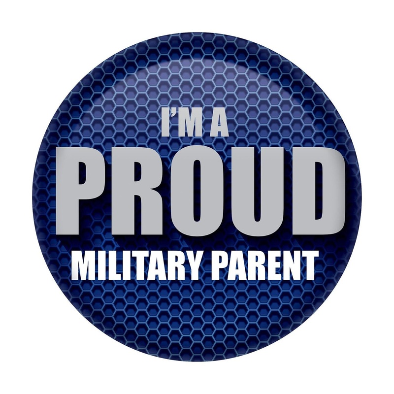 6 Pack Beistle I'm A Proud Military Parent Button- Navy